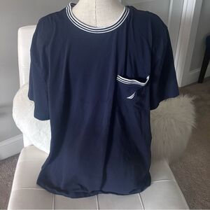 Nautica Blue Short Sleeve Tee Classic Crew Neck